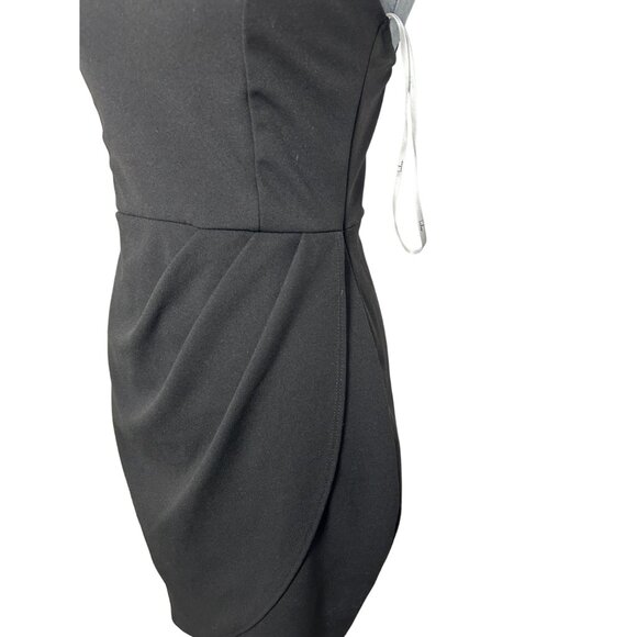 NWT Lulus Black Sleeveless Wrap Dress Black Medium Womens Elegant Evening Dress - Picture 7 of 13